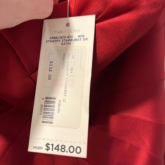 Max & Cleo Red Satin Cocktail Dress - Picture 3 of 5